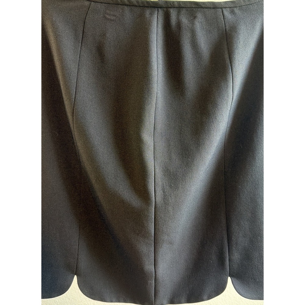 Kasper Women's Size 4 Black Pencil Skirt Unique Scalloped Hem Lined Workwear